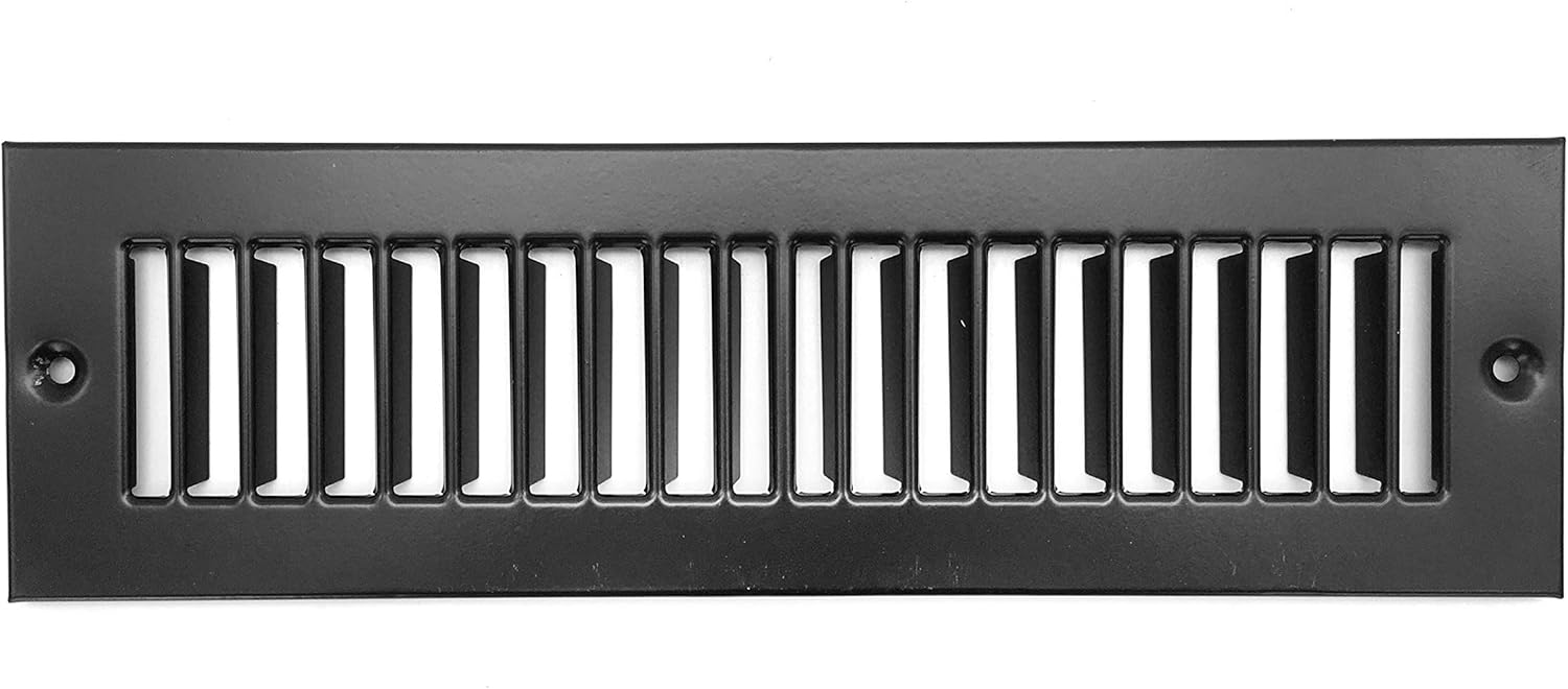 HVAC Premium Black 2x14 Toe Kick Vent Grille - Steel HVAC Register Cover, 3.5x15.5 Outer for Kitchen Cabinets