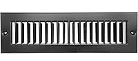 HVAC Premium Black 2x14 Toe Kick Vent Grille - Steel HVAC Register Cover, 3.5x15.5 Outer for Kitchen Cabinets