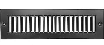 HVAC Premium 4" x 8" [Duct Opening] Toe Kick Vent Grille - HVAC Register Cover [Outer Dimensions 5.5 X 9.5] - Black
