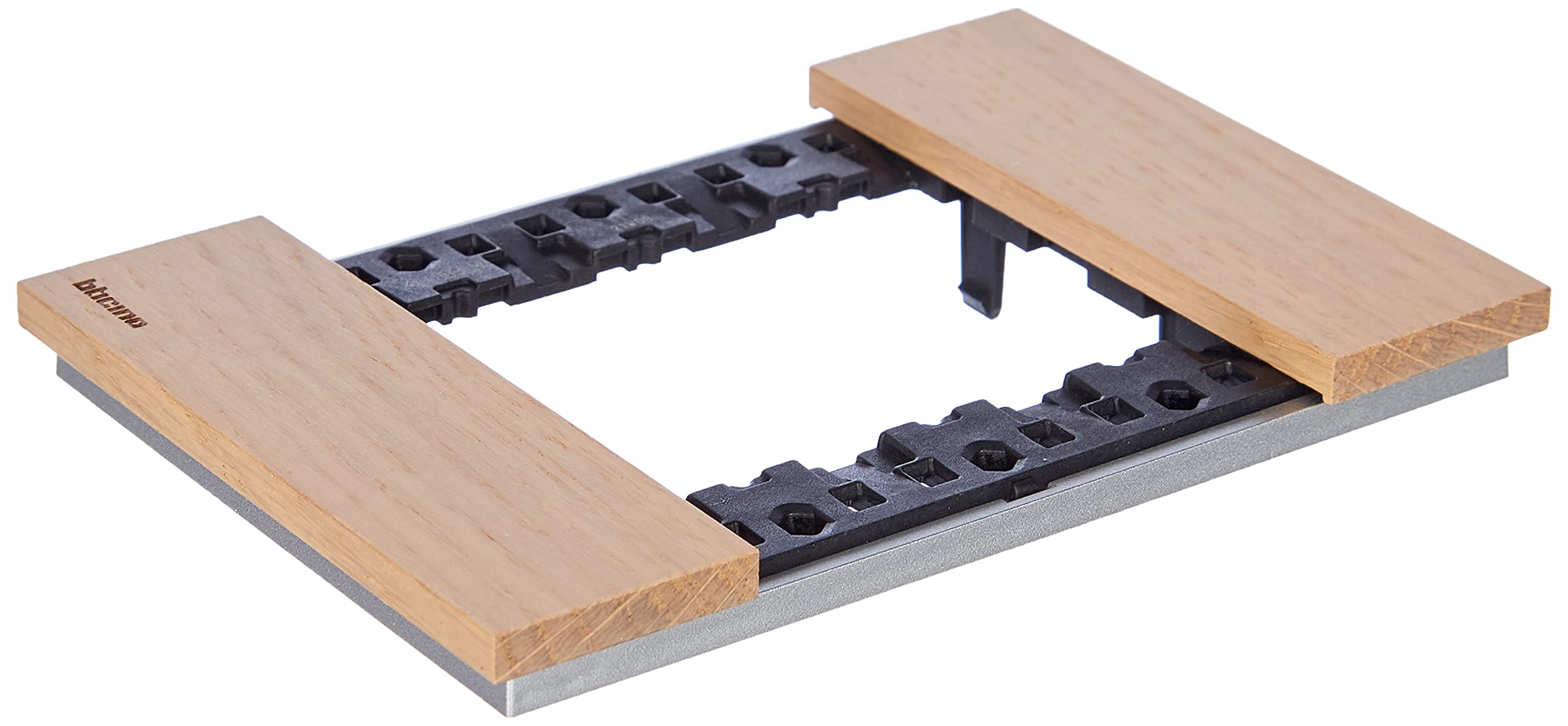 Bticino KA4803LM Living Now Platte mit 3 Modulen, Holz, Eiche