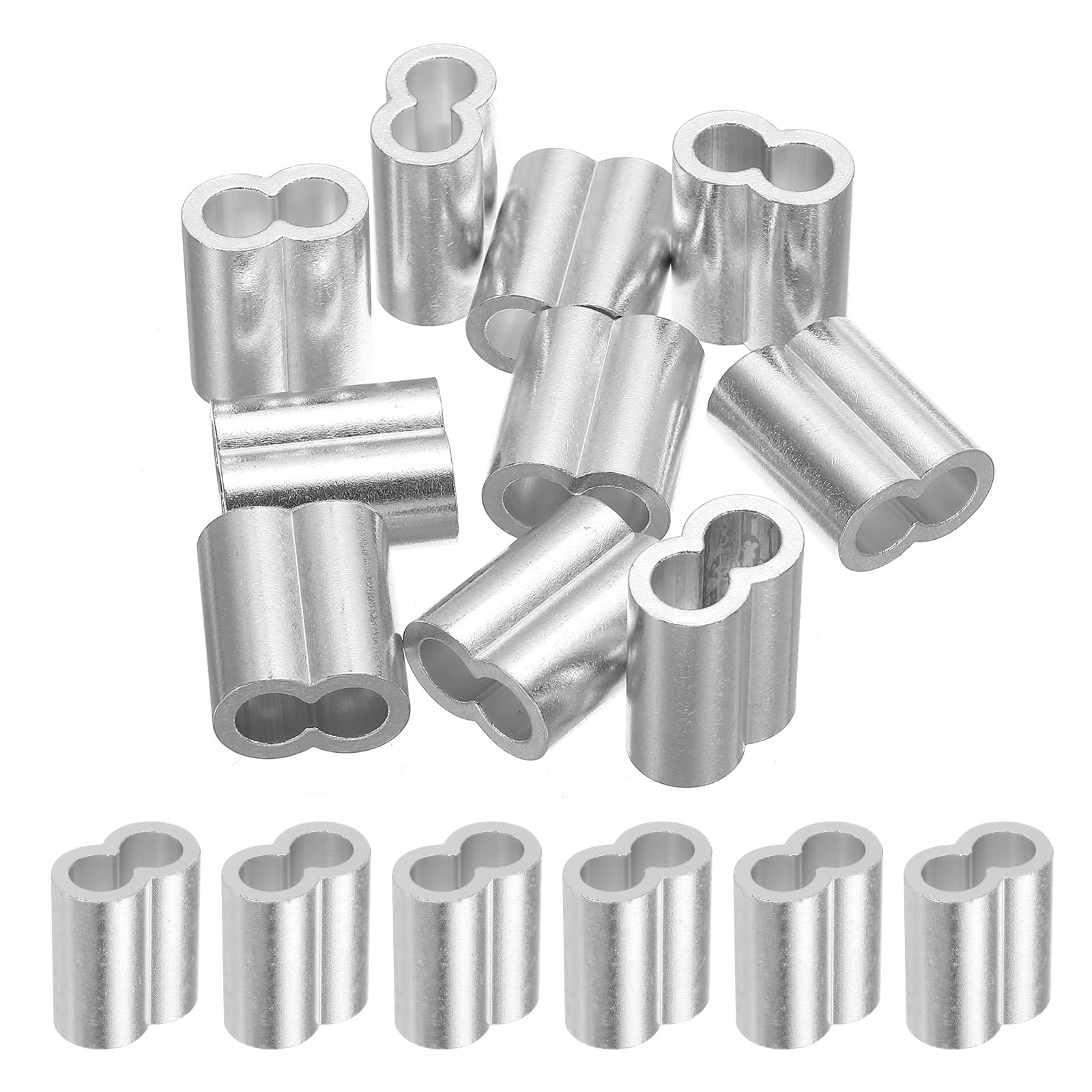 Manchon à sertir en aluminium de 10 mm de précision, double viroleuxcell couleur argent