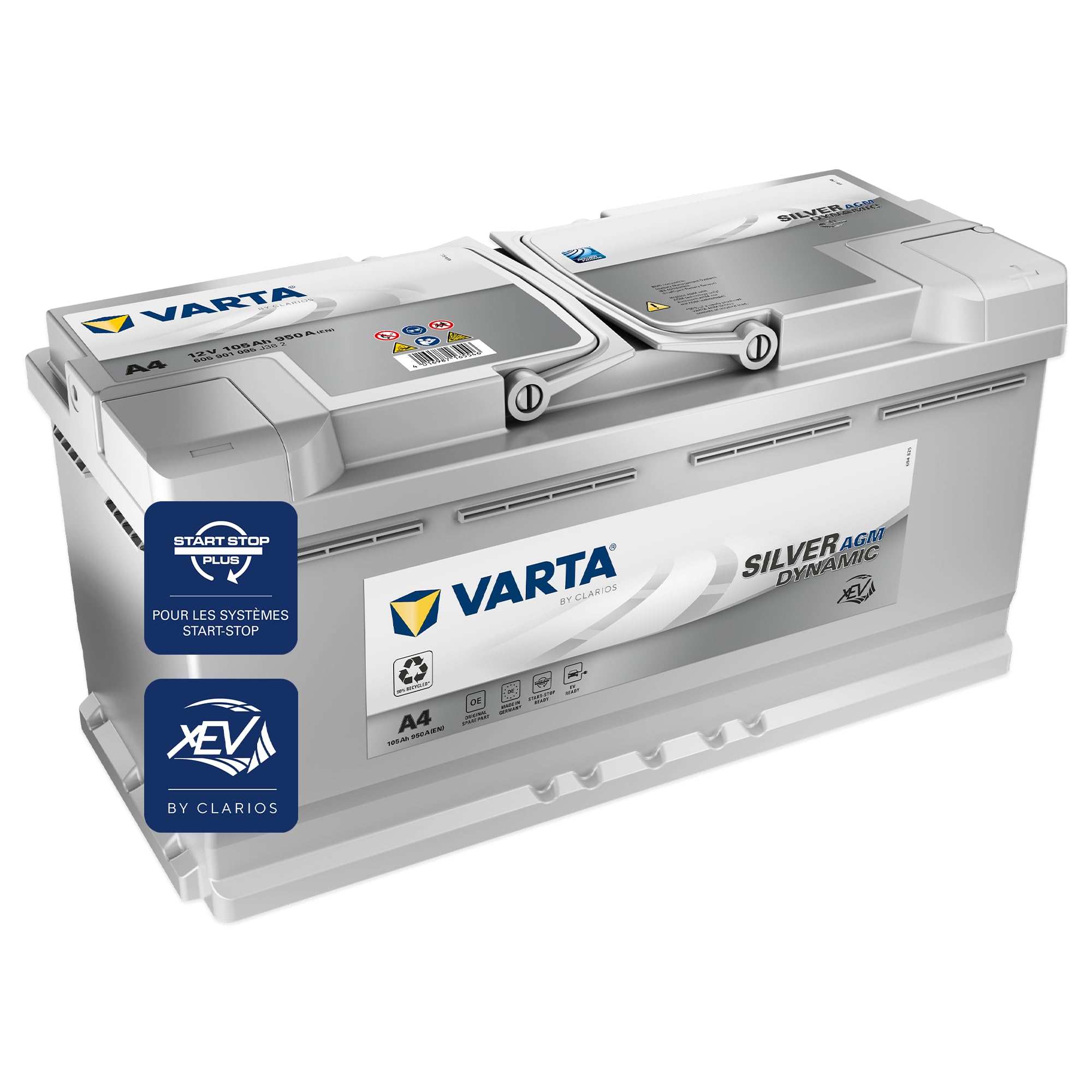Batterie de démarrage XEV Varta Silver Dynamic AGM L6 A4 12V 105Ah / 950A 605901095 | 950A 605901095