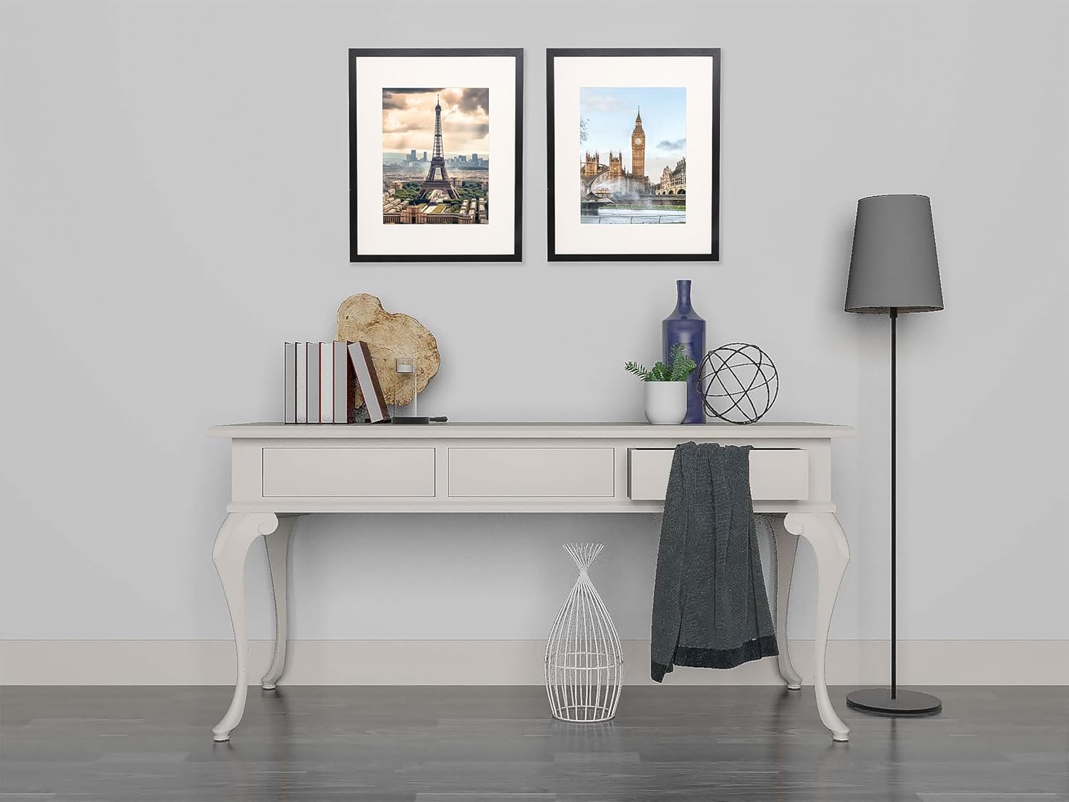 The Display Guys - 16x20 V-Series Low Profile Wooden Picture Frames - 11x14 Mat - Plexiglass - Wall - Black - 6-Pack