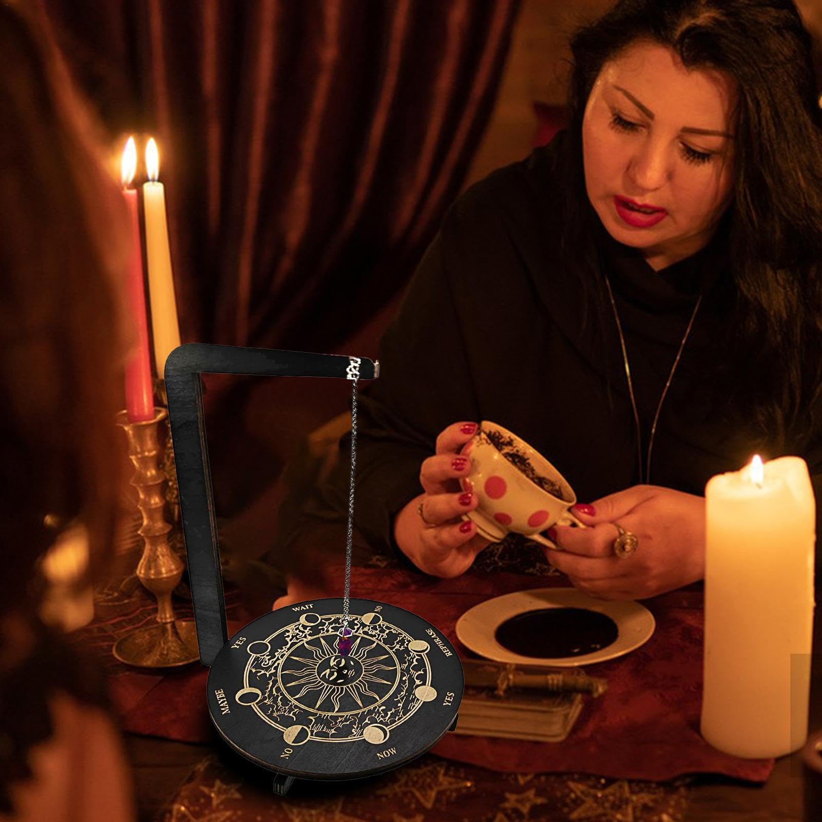AHANDMAKER Pendelbrett-Set Aus Holz Mit Kristallpendel – Für Meditation & Spirituelle Praxis