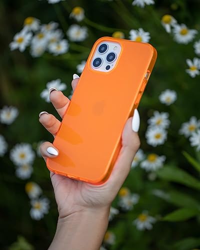 Miniatura 6 de FELONY CASE - Funda protectora transparente naranja neón para iPhone 15, TPU y policarbonato que absorbe los golpes - A prueba de grietas con un