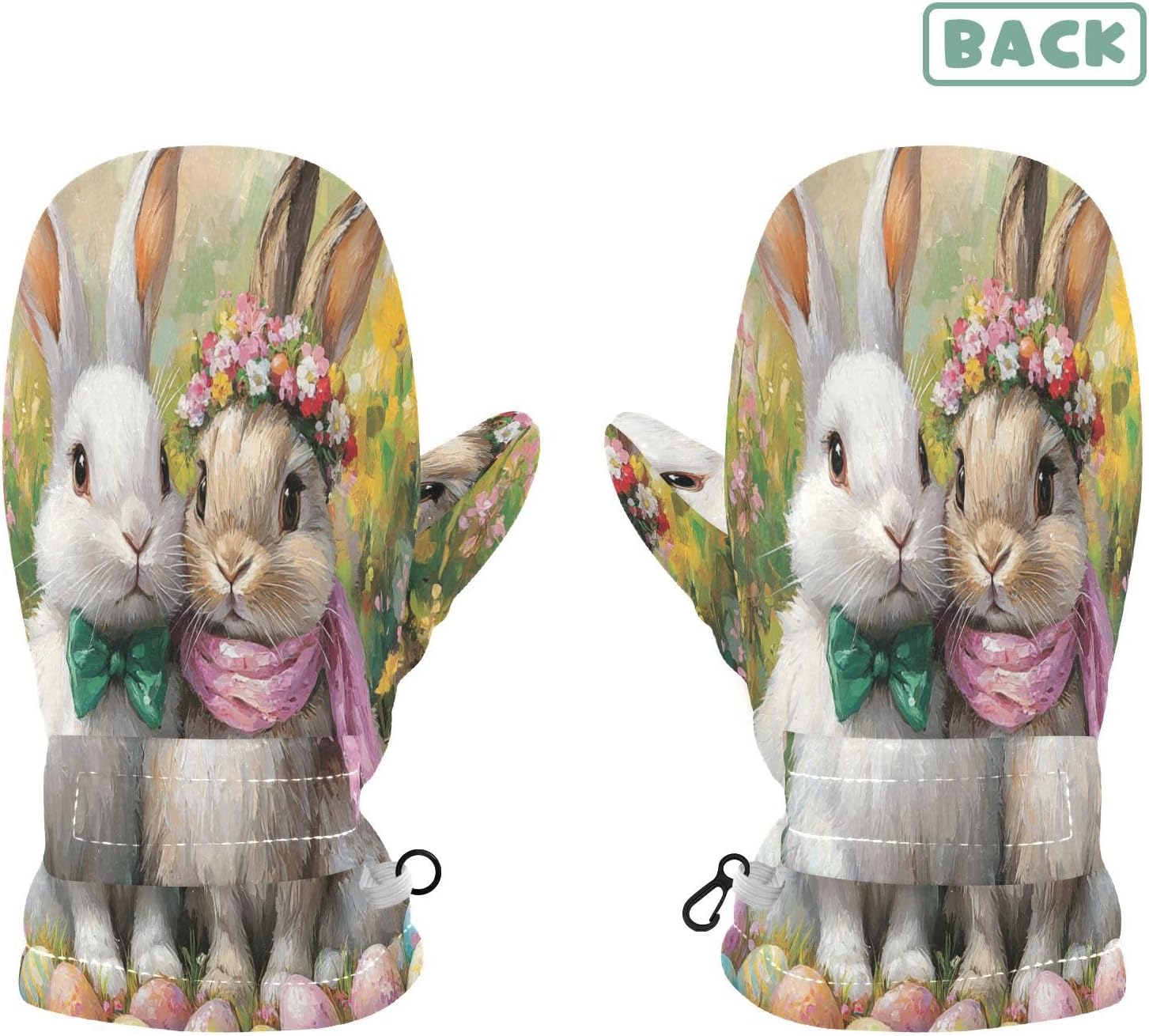 Easters Eggs Rabbits Colorful Toddler Mittens Infant Warm Mittens Kids Snow Gloves Fleece Lined for Baby Boys S