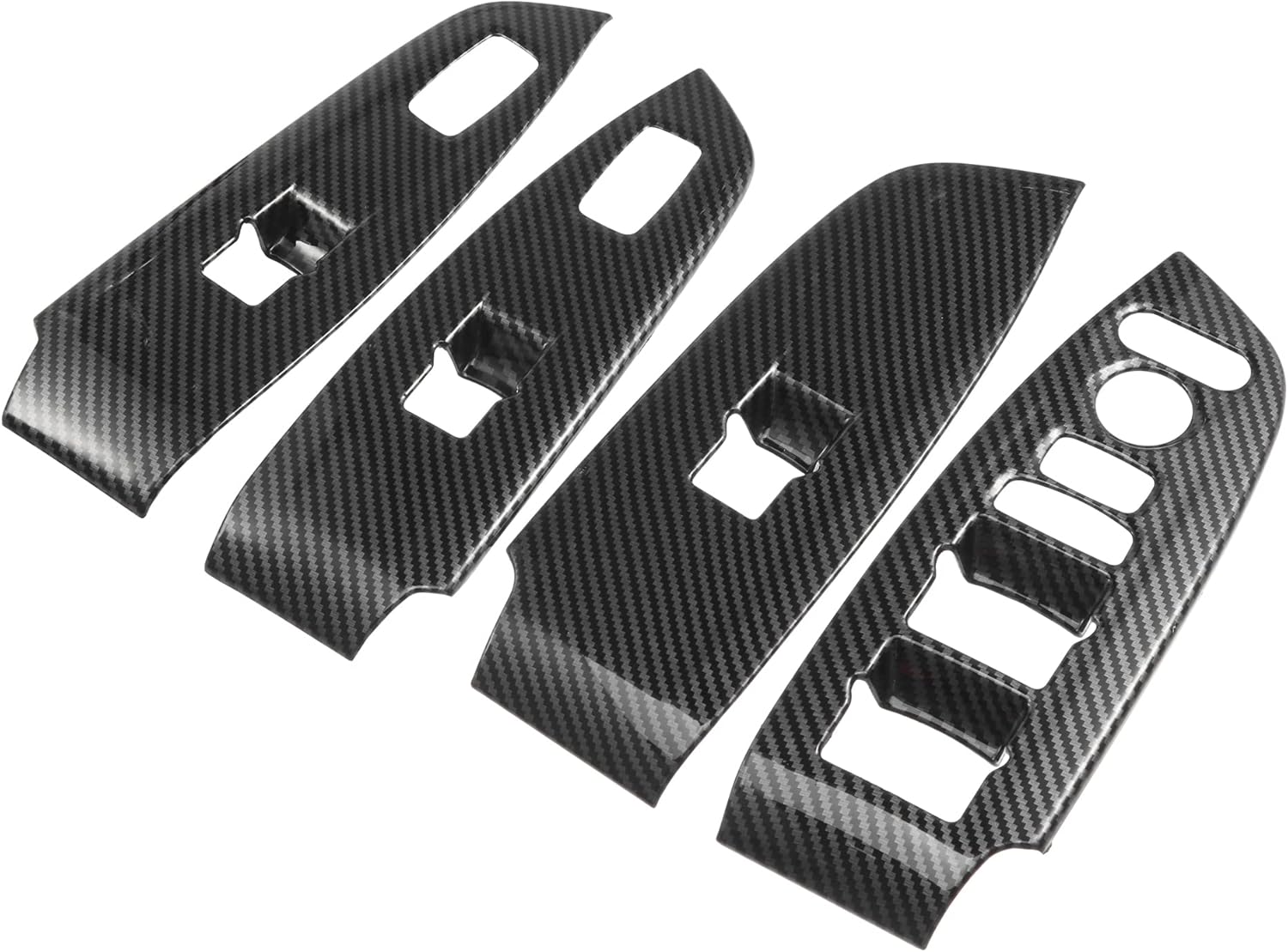 Power Door Window Switch Bezel Panel Cover Door Lock Switch Trims for Honda Accord 2018-2022 Carbon Fiber Pattern Black (Set of 1)
