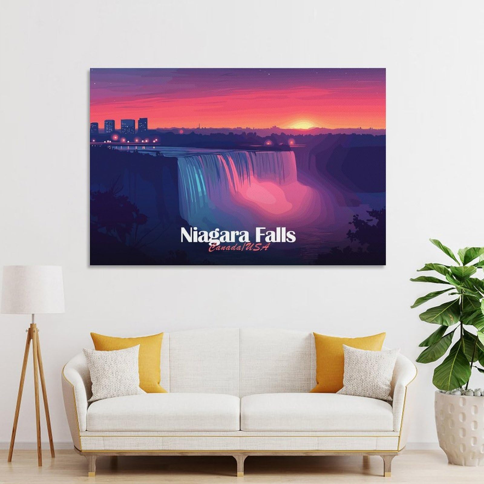 Junmoney Niagara Falls at Sunset Home Decor Wall Art, 20x30inch(50x75cm), for Wall Displays, Bedrooms Or Room Updates, Ideal for Building A Coordinated Art Wall