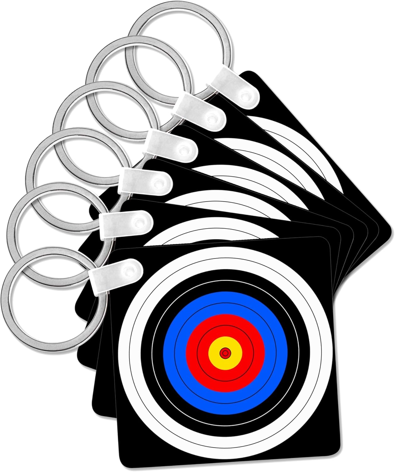 3dRose, Target with red yellow black white and blue rings - archery, aim, goal, hit, background, sport, Key Chain
