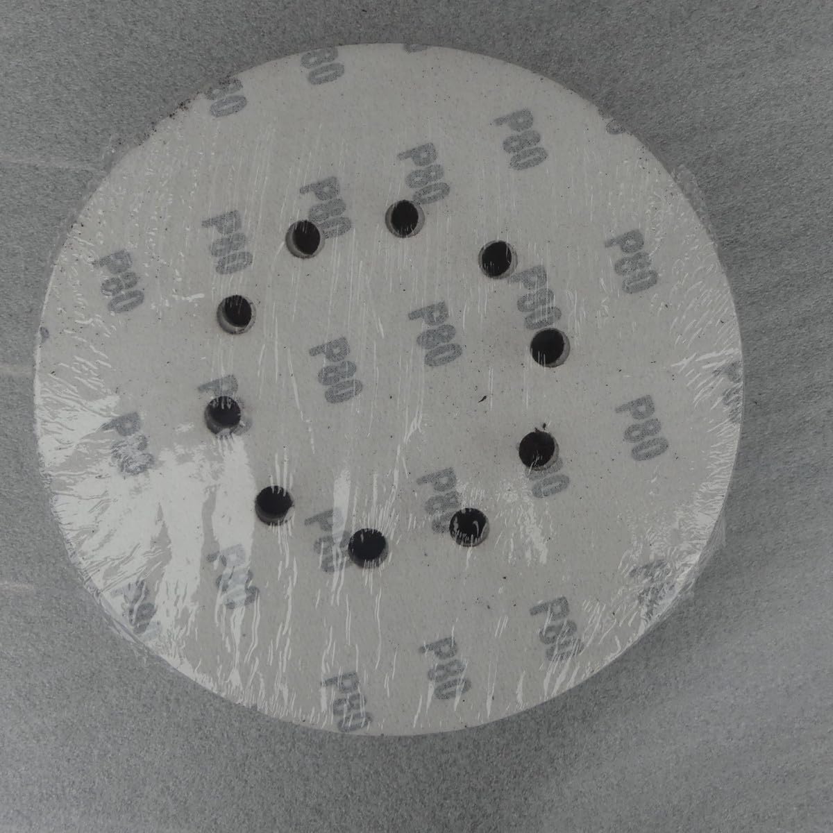 50 discos abrasivos de KLETT de 225 mm de diámetro, con 10 agujeros, grano P80, lijadora excéntrica de cuello largo, de Bohrfux