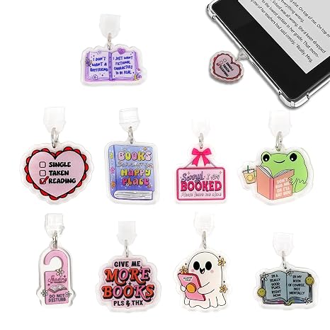 9er Set Stofbeschermkappen Charm Type C voor E-reader Paper White 11e Generatie Stofbescherming Accessoires Kindle voor Boekenliefhebbers Dames Heren