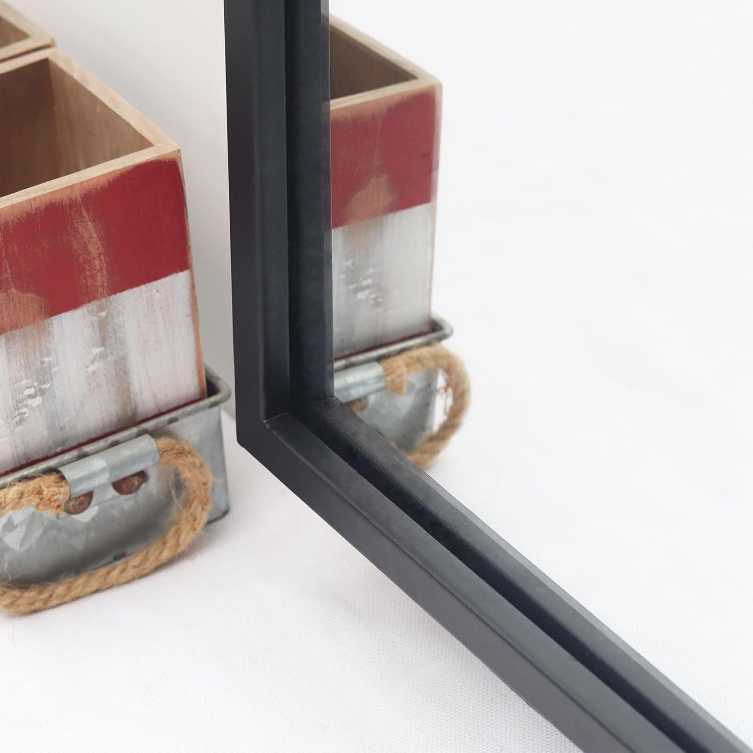 PARISLOFT Arched Wall Mounted Mirror, Full Length Door Floor Mirror,Matte Black Metal Framed Decorative Mirror,47.6”H