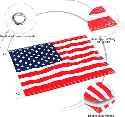 Miniatura 4 de KINGTOP Mástil telescópico con bandera de carrito de golf, banderas de 12 x 18 pulgadas para carritos de golf, barcos, ciclismo, incluye bolsa de