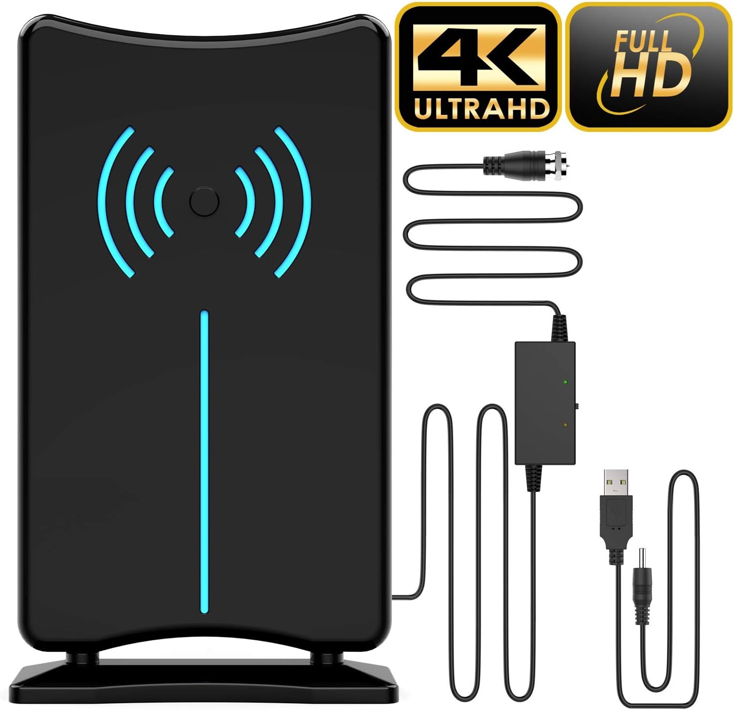 [Updated 2020 Version] Professional 150 Miles Amplified HD Digital TV Antenna, USA Patented Design, Support 4K 1080p Fire tv Stick and All Older TV's Indoor HDTV Local Channels All Type Television
