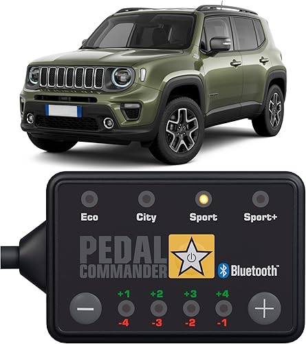 PEDAL COMMANDER Controlador de respuesta del acelerador para Jeep Renegade 2015+ - Compatible con: Sport, Latitude, Limited, Trailhawk, Upland, High