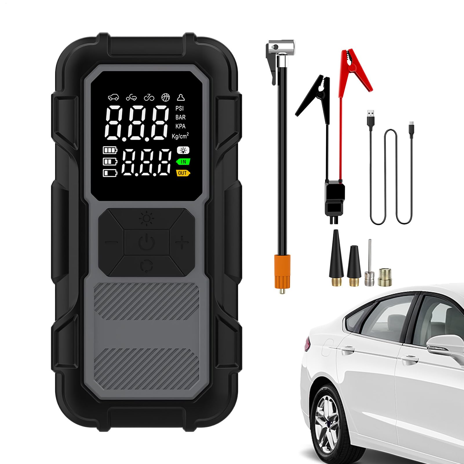 Generico Avviatore di Emergenza per Auto 4000A con Cavi | Starter di Emergenza per Batterie Auto Scariche Per Professionisti, Autisti, Guida Quotidiana, Viaggi Lunghi, Strada Urbana