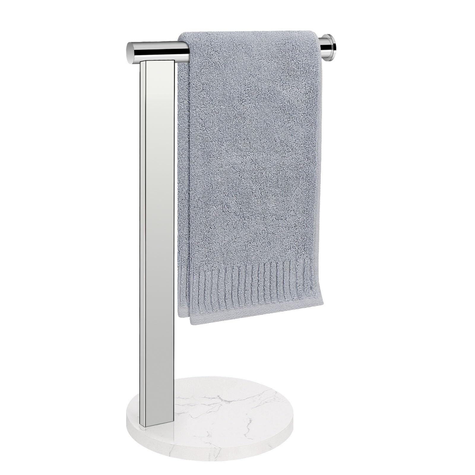 Siyzda Hand Towel Holder Stand for Bathroom L- Shaped Standing Hand Towel Rack, Towel Bar Kitchen Vanity Countertop Organizer