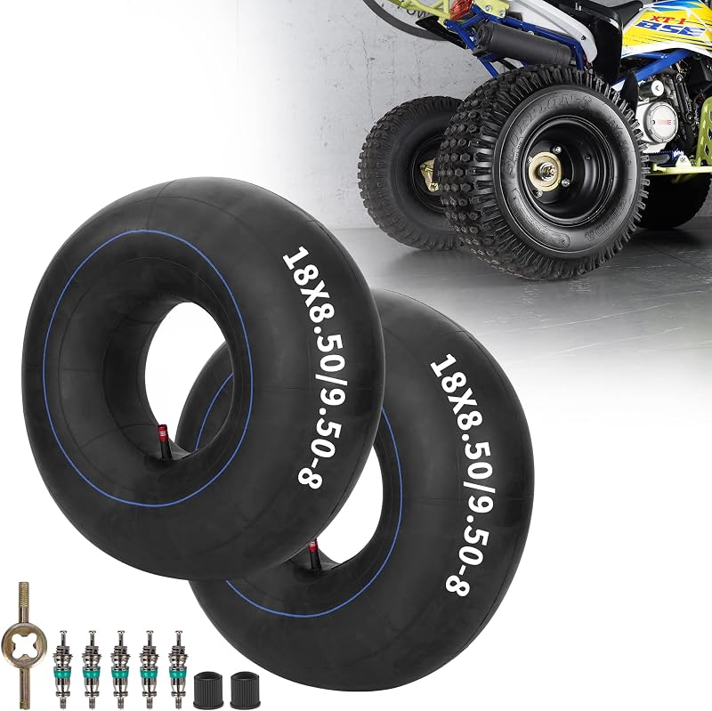 RUTU 18x8.50-8 18x9.50-8 chambre à air avec TR-13 soupape droite tige pour VTT Quad 4 roues Go Kart tracteur à gazon souffleuse à neige voûte de Golf remorque de jardin tondeuse à gazon lourde