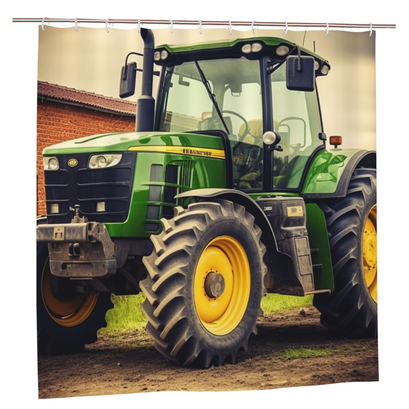 Rideau de douche tracteur en textile imperméable supérieur avec œillets et crochets de qualité