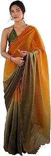 AKHILAM Women's Satin Silk Ombre Printed Saree With Unstitched Blouse Piece (AARYAN15901_KR_Parent)