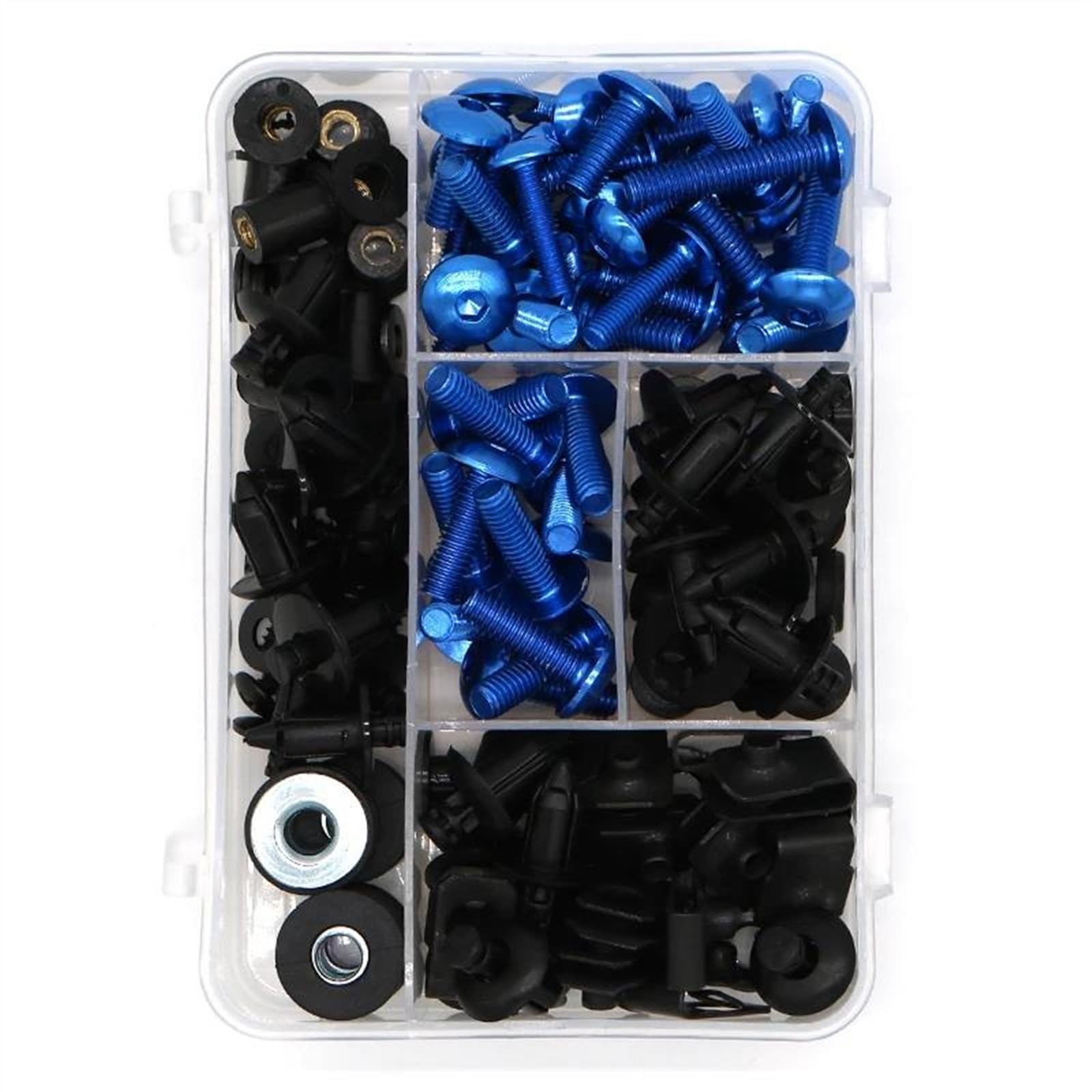 Complete Fairing Bolts Kit Nuts Windshield Clips For Suzuki For HAYABUSA GSX1300R GSXR 1100 GW250F B-King CNC Alloy(Blu)