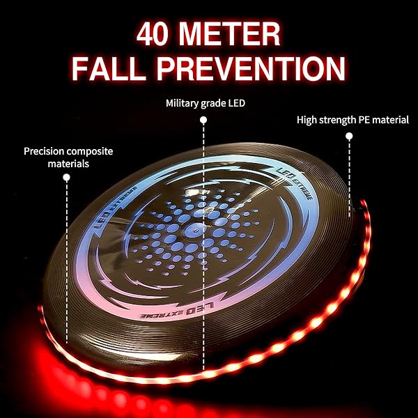 HUIKUANGEU Frisbee a LED Luminoso,Frisbee a Disco Volante Morbido in Tessuto con 49 LED,Frisbee Unisex-Youth,Frisbee da Competizione Funsport,per Adulti Bambini Spiaggia Prato Ricreativo. - 4