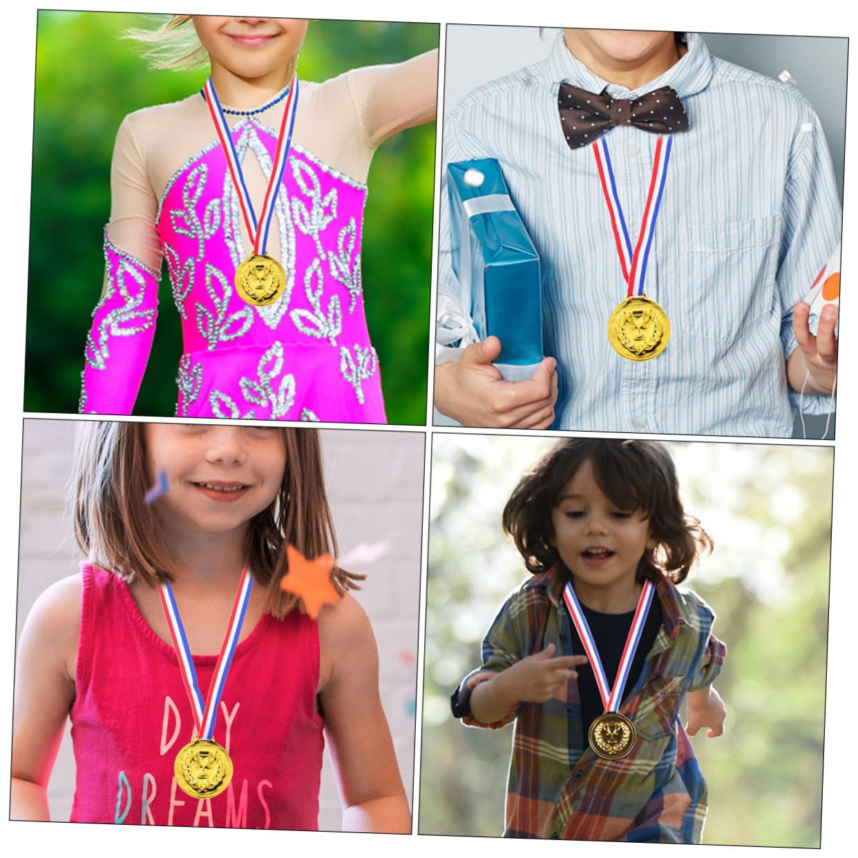 TOYANDONA Medallas de Premios Deportivos para Niños 50 Piezas Galvanizadas Oro Metal con Cinta para Fútbol y Baloncesto Eventos Escolares Fiestas Deportivas