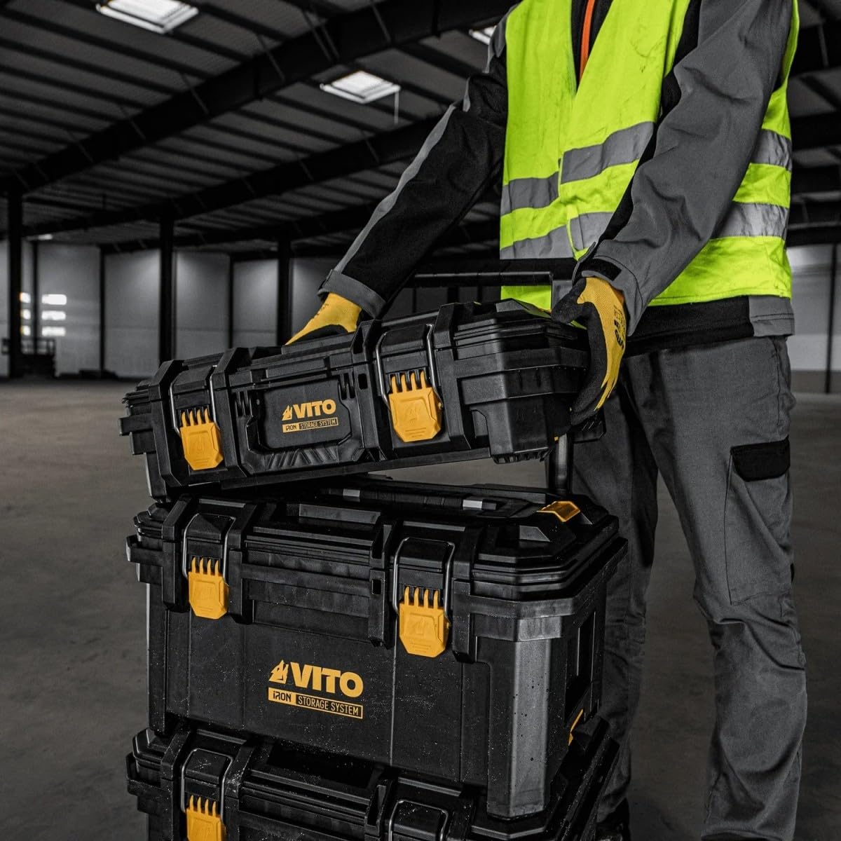VITO - Caja de herramientas modular (41 x 57 x 30 cm, carga 45 kg, capacidad de 39 litros)