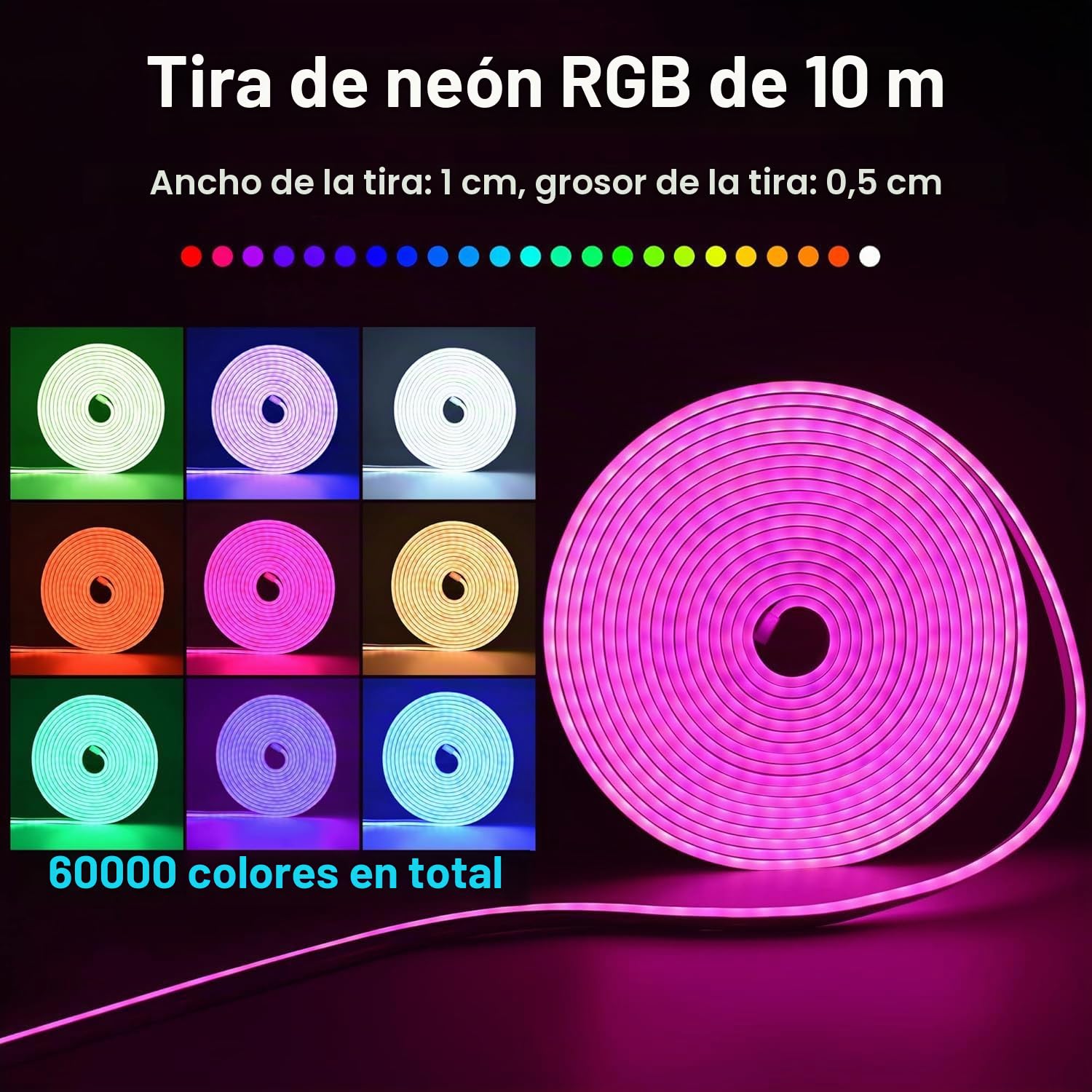 CCILAND LED Neon Strip 10M RGB LED Light 24V Smart Colour Changing Lights APP with Remote Control,DIY Silicone,High Brightness,Music Sync Ultra Flexible for Bedroom Living Room Decor (RGB)