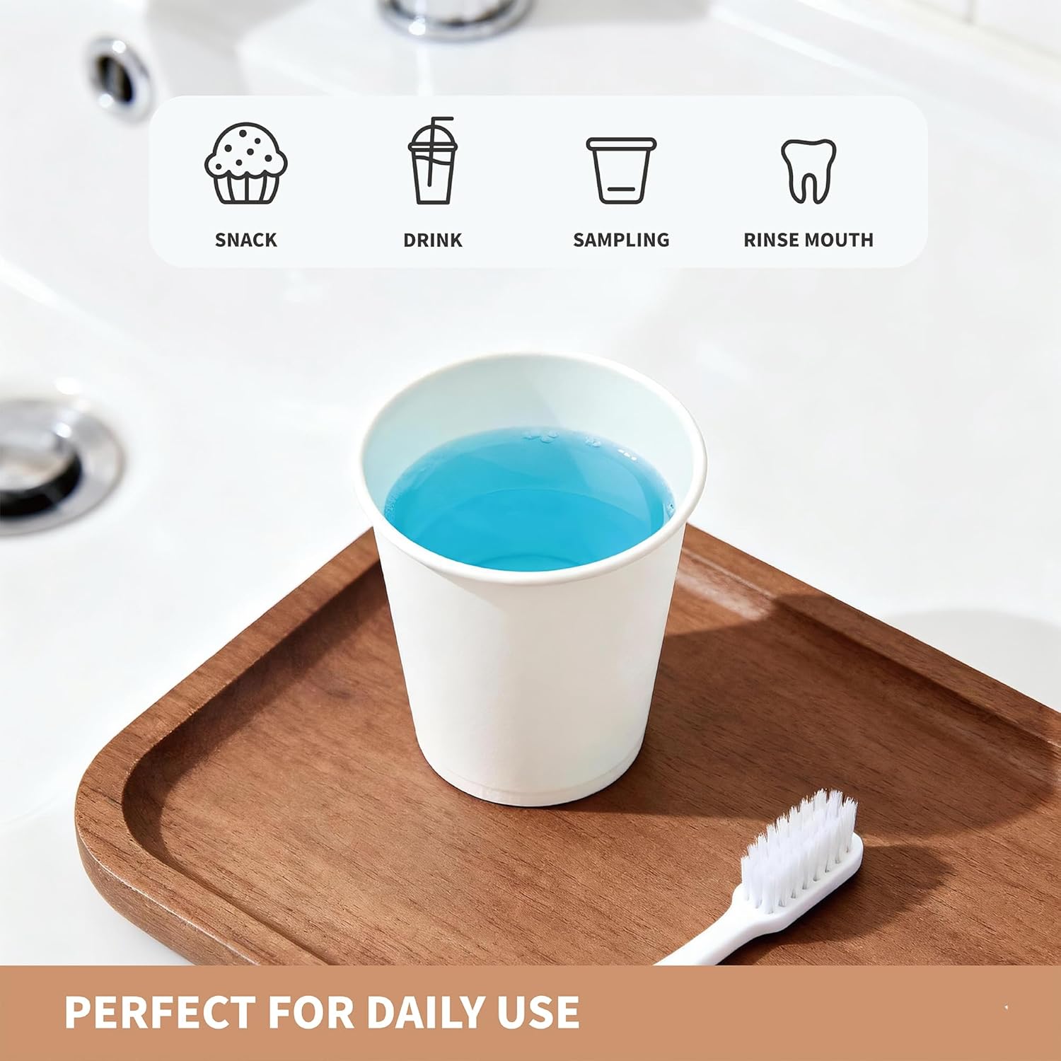 Coffee Cups 12 oz 50 Pack, Disposable Paper Cups 12 oz, White Paper Hot Coffee Cups Suitable for Party, Picnic, Travel, and Events-white - Image 4