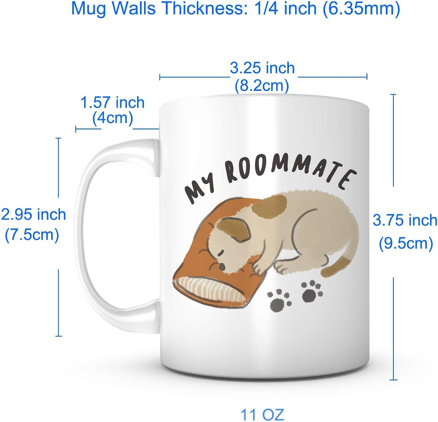 Best Roommate Ever-Funny Gift Mug Ideas Coffee Mug for Dog Lovers/Dog Mom/Dog Dad/Dog Mugs/Dog Owner Gift/ Dog Coffee Mug/Puppy Mug for Him/Her/Husband/Wife/Boyfriend/Girlfriend/Boss/Co-worker