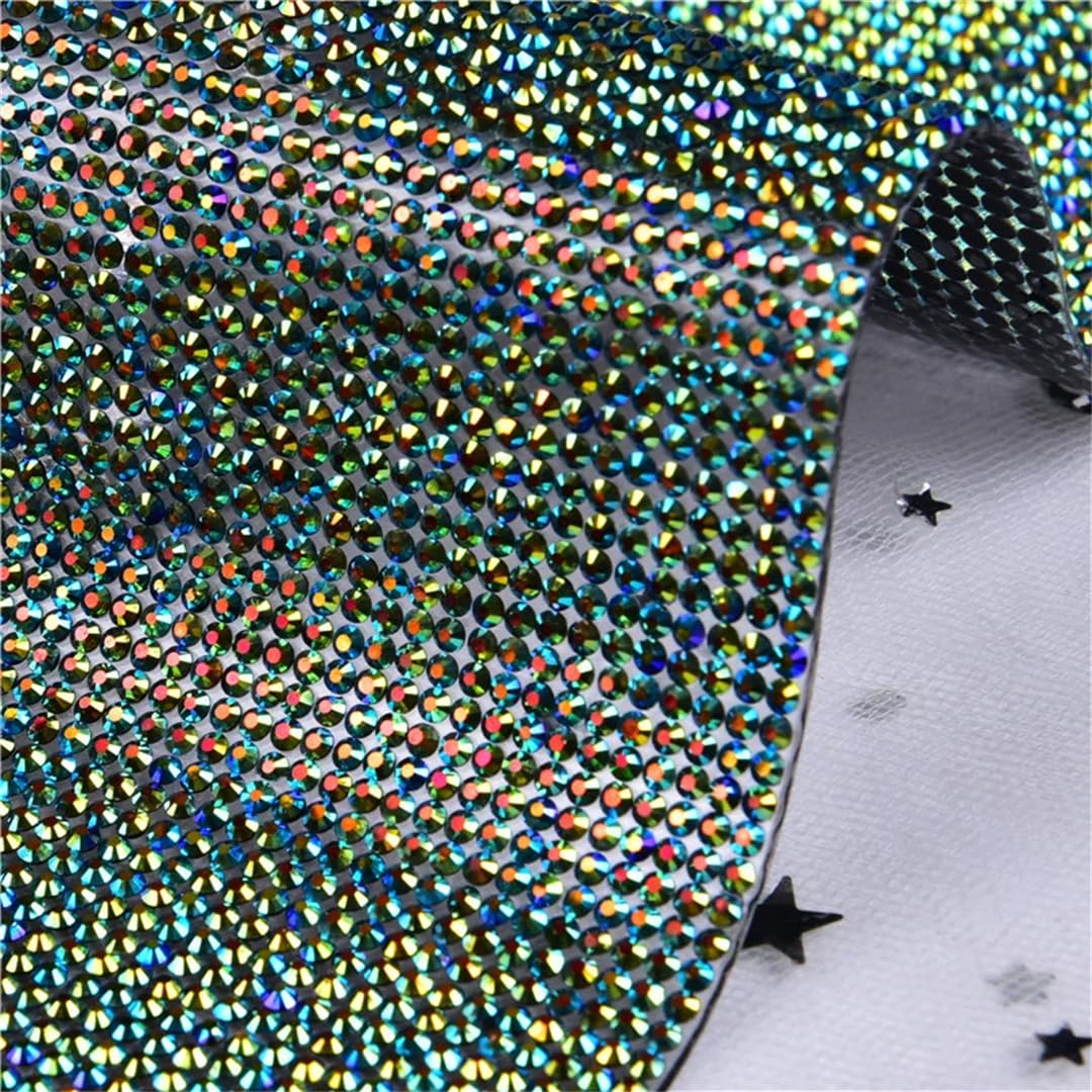 24X40cm Resina Strass Applique Foglio Ferro Su Mesh Trim Per Fai Da Te Abbigliamento Artigianato Gioielli E Decorazione Auto Oro Argento Strass Nastro
