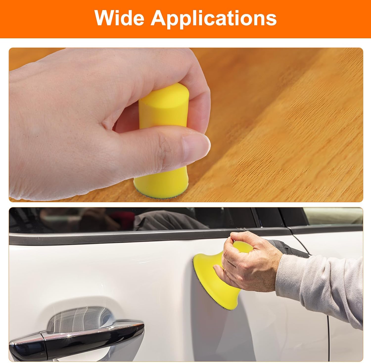 HARFINGTON 3pcs 1-Inch Hand Sanding Blocks Round for 1" Hook and Loop Discs Sandpapers for Wood Metal Mirror Car Polishing