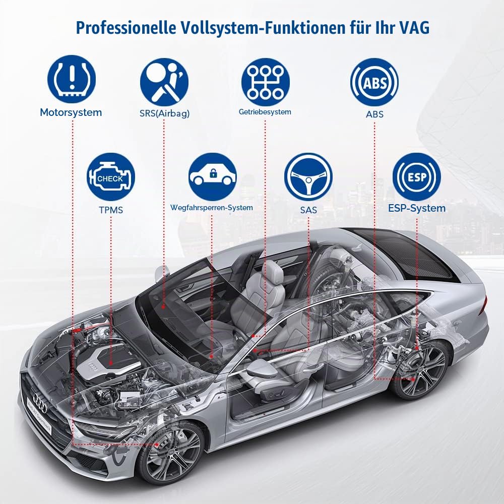 KONNWEI KW350 OBD2 Diagnosegerät Motor-Kontrollleuchte ABS SRS TPMS ESP SAS