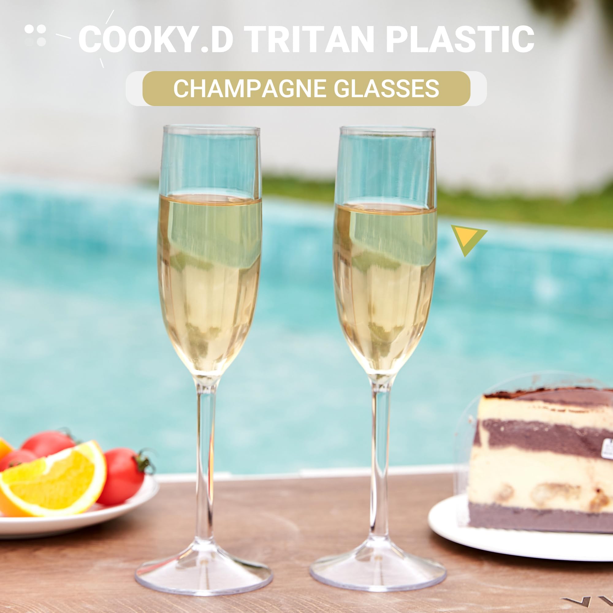 Verres à Eau/jus incassables 170 ML/6 oz en Tritan-Plastique, empilables, sans BPA, compatibles Lave-Vaisselle, Lot de 4