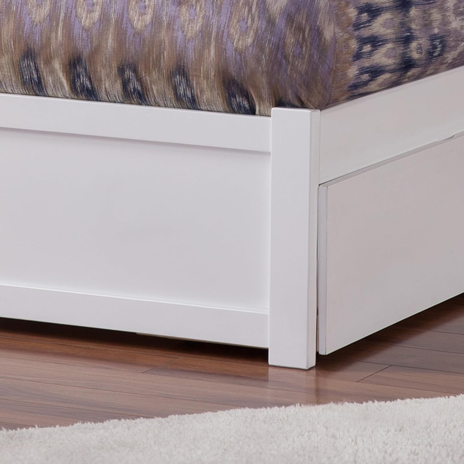 AFI, Mission Queen Platform Bed with Footboard & Twin XL Trundle, White