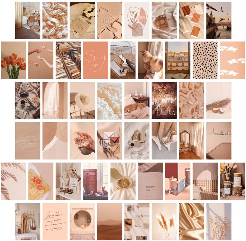 Vintage Wall Collage Kit, Double-sided Printing Collage Cards, Trendy Small Poster, Aesthetic Pictures, for Dorm, Bedroom Decor for Teens Boys Girls, Gift for Party, Birthday(50Pcs)