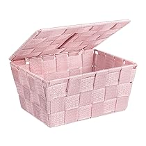 Wenko Cestino con coperchio Adria rosa, Polipropilene, 19 x 10 x 14 cm, Rosa