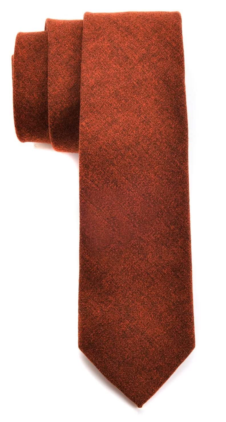 ElfevesElfeves Men's Skinny Ties Solid Causal Cashmere Wool Blend Slim cut Formal Neckties