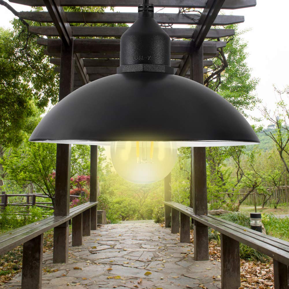 Alvinlite Lampada a Sospensione per Esterni Luci solari a LED per tettoia Solare con Pannello Solare Regolabile per Illuminazione Domestica da Giardino con Veranda