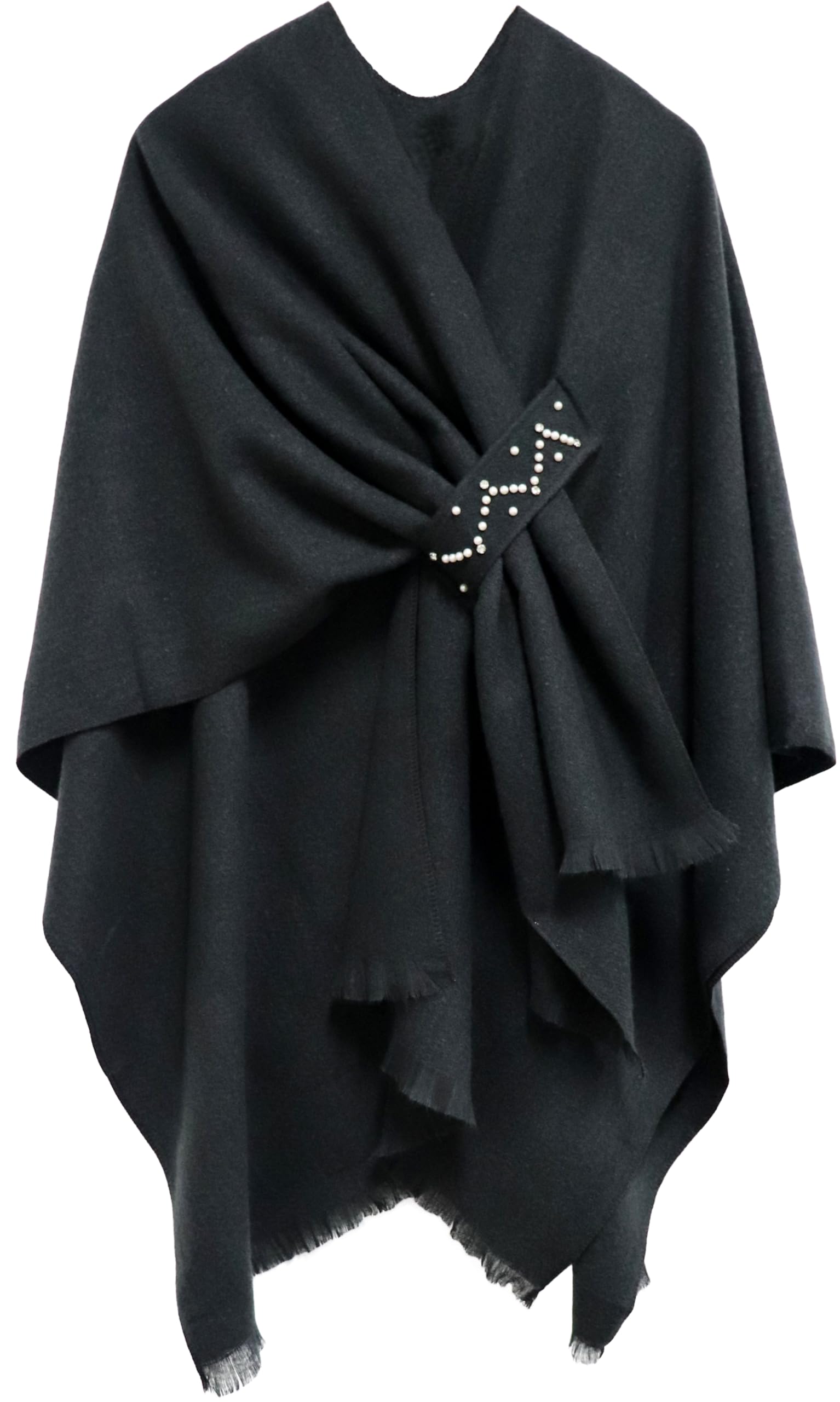 Miaikvs Damen Poncho Reversible Oversized Schals Elegant Strick Cape Decke Front Wrap Cardigan Schal Mantel für Frühling Herbst