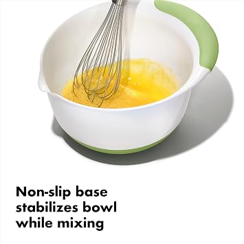 OXO Plastic Good Grips 3-Piece Mixing Bowl Set with Red/Green/Blue Handles
