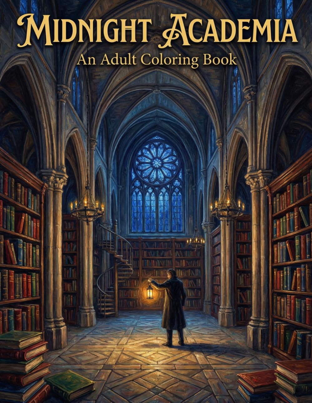 Dark Academia: The Scholar's Grimoire: Adult Coloring Book of Gothic Architecture, Ancient Libraries & Mythical Creatures for Stress Relief