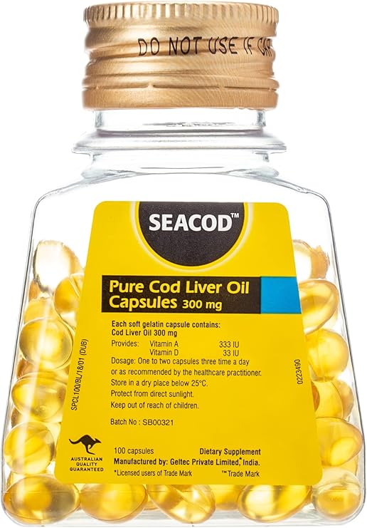 Sea Cod Pure Liver Oil Capsules 300 Mg 100pcs Buy Online at Best Price