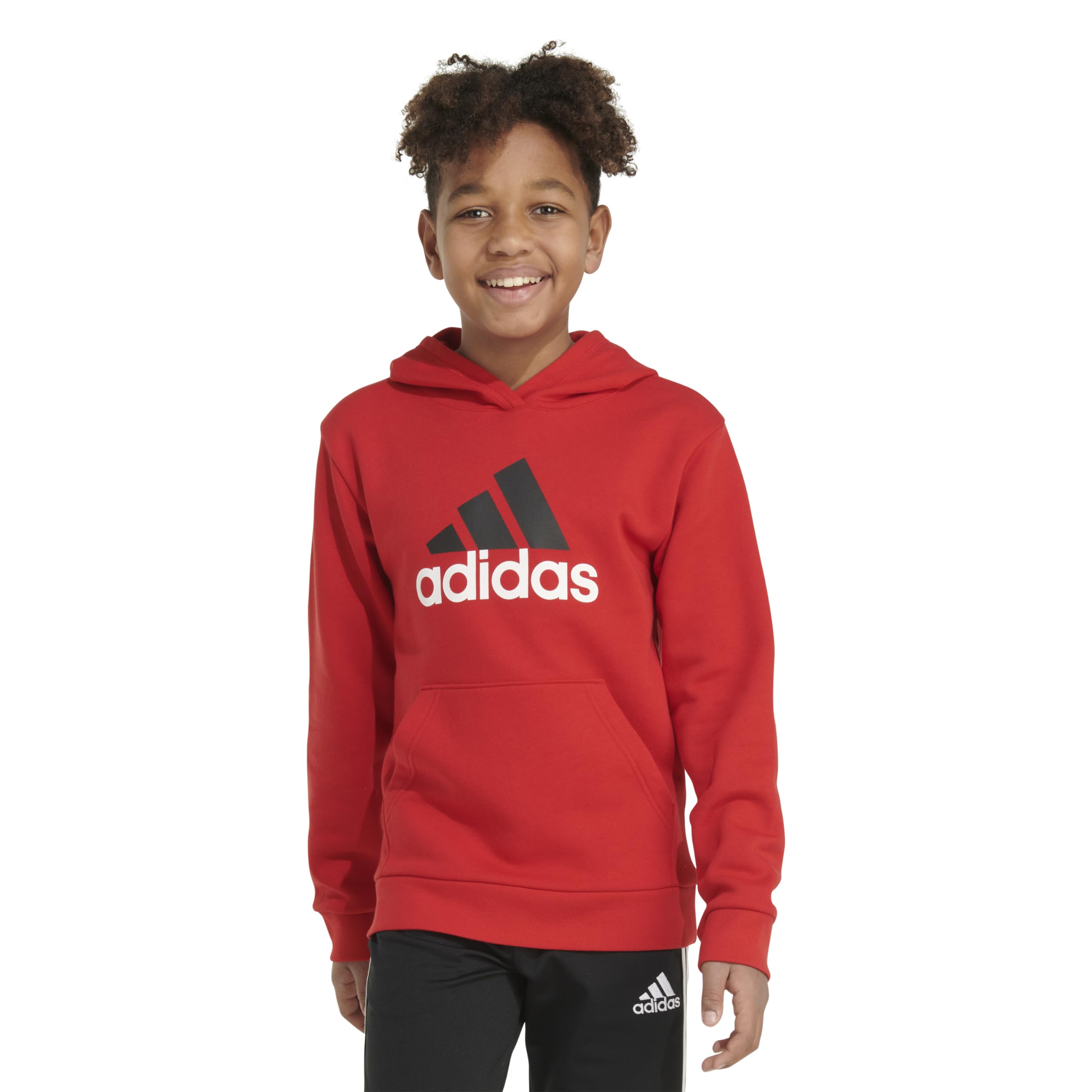adidas Bluza polarowa z kapturem dla chłopców Essential Heather (Toddler/Małe dzieci), Better Scarlet Red, 24 miesięcy