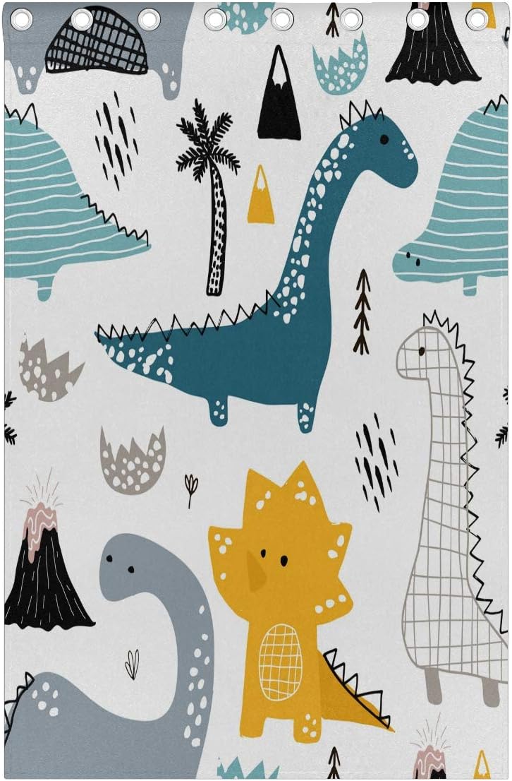 Mnsruu Cortinas infantiles con diseño de dinosaurios para dormitorio de niños, 139,7 x 213,4 cm, 2 paneles con ojales