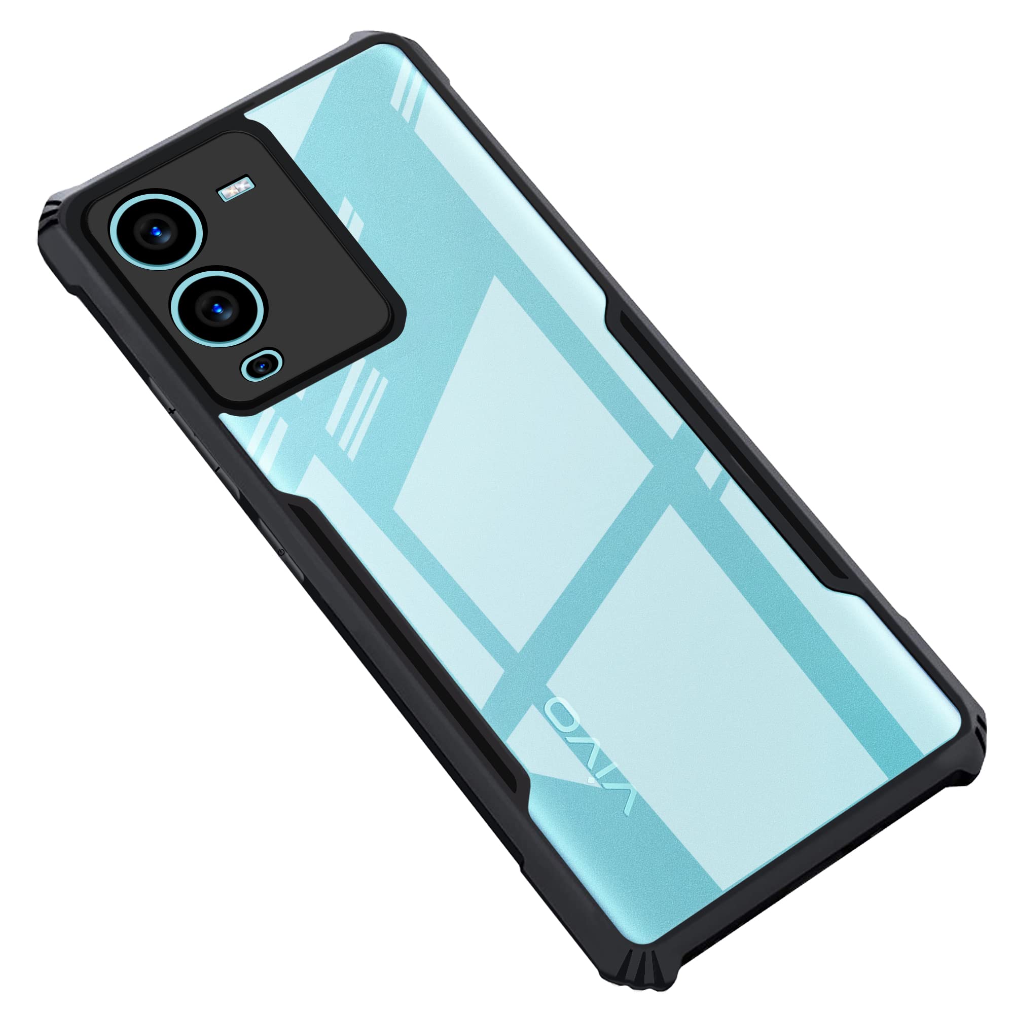 CEDO Vivo V25 Pro (5G) Back Case Cover | Camera Protection Shockproof Bumper-Edge | Acrylic Crystal Clear 360 Degree Protection TPU+PC | Transparent Eagle Back Case Cover (Black) (B0BD5LLYQG) Amazon Price History, Amazon Price Tracker
