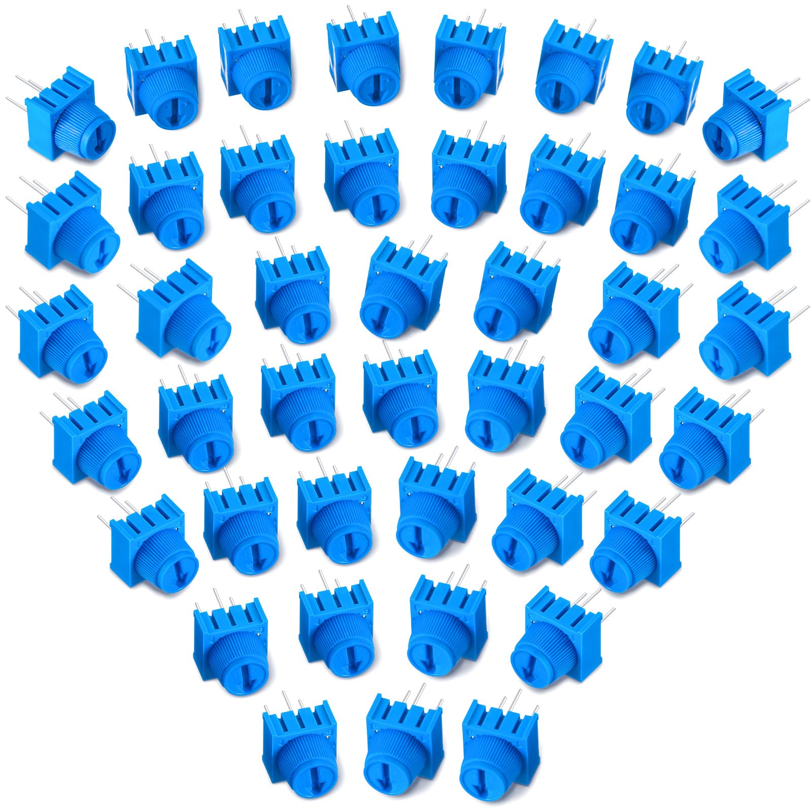 Flutesan 48 Pieces 10K Ohm Trim Potentiometer Kit with Knob Variable Resistors Breadboard Trimmer Potentiometer Assortment Kit Compatible with Arduino