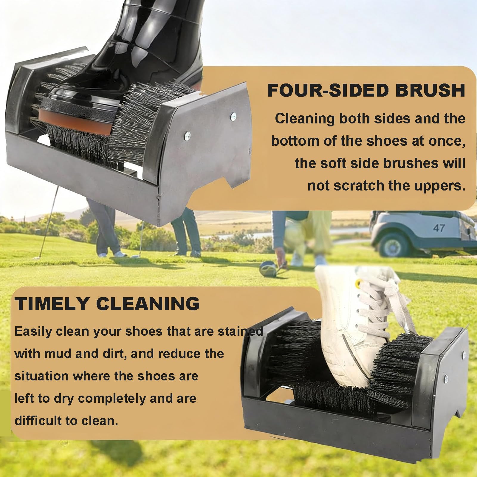 Limpiador Botas, Cepillo Limpiador Botas Resistente con Mango, Cepillo Limpiador Calzado para Exteriores, Limpiador de Botas y Zapatos, Cepillo Limpiador de Calzado Resistente para Exteriores