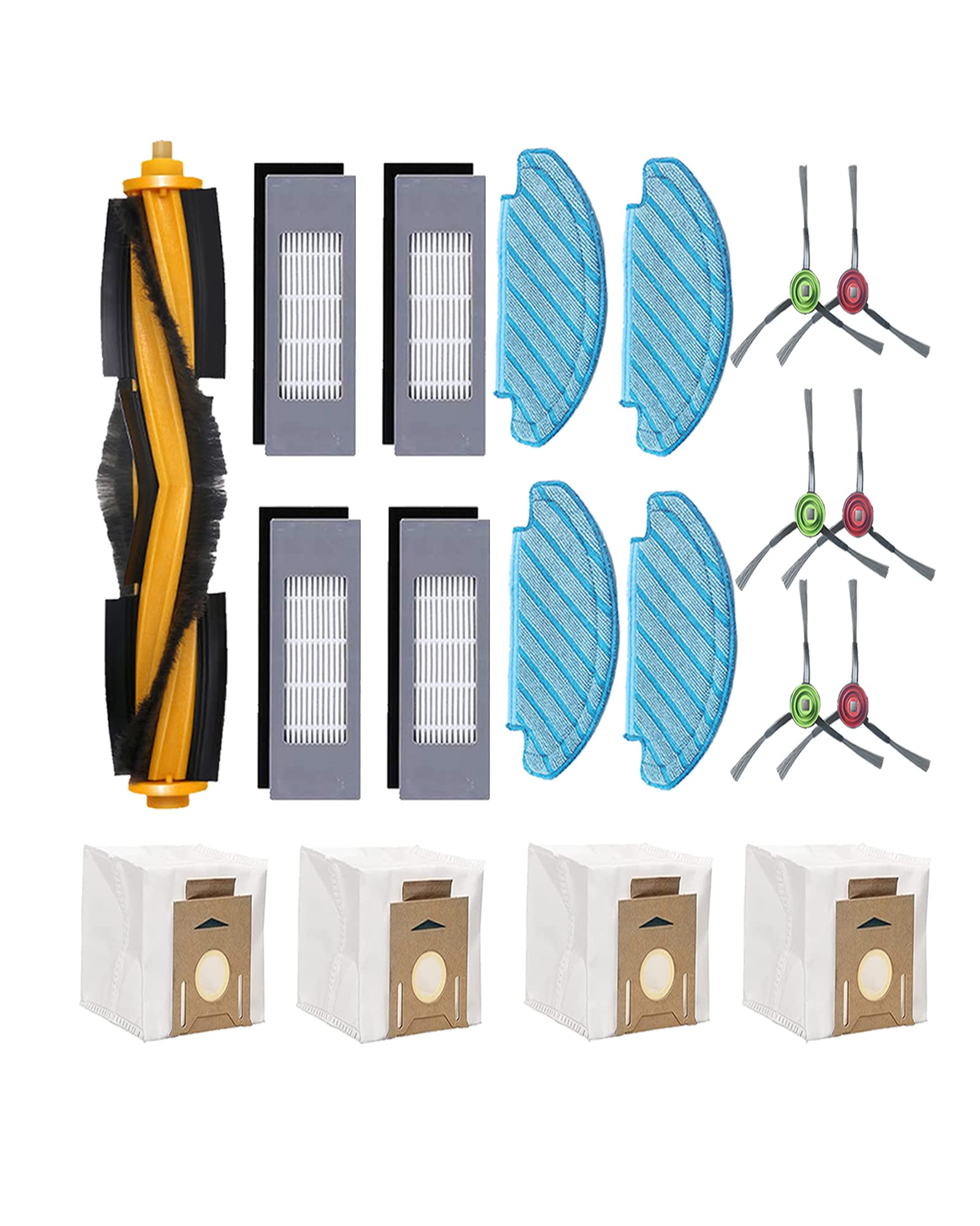 YERXPAFTReplacement Parts for Ecovacs DEEBOT OZMO T8 AIVI/T8 MAX/T8 series/ N8 Pro/N8 Pro+ Robot Vacuum Main Side Brush Filter Mop Pad Dust Bag Accessories